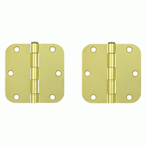 DELTANA 3 1/2 Inch x 3 1/2 Inch Steel Hinge (Brushed Brass Finish)