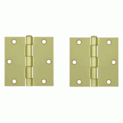 DELTANA 3 1/2 Inch x 3 1/2 Inch Steel Hinge (Brushed Brass Finish)