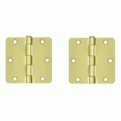 DELTANA 3 1/2 Inch x 3 1/2 Inch Steel Hinge (Brushed Brass Finish)