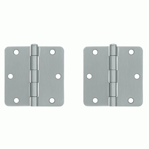 DELTANA 3 1/2 Inch x 3 1/2 Inch Steel Hinge (Brushed Chrome Finish)