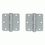 DELTANA 3 1/2 Inch x 3 1/2 Inch Heavy Duty Steel Hinge (Brushed Chrome Finish)