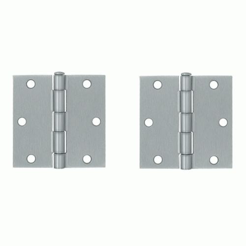 DELTANA 3 1/2 Inch x 3 1/2 Inch Steel Hinge (Brushed Chrome Finish)