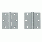 DELTANA 3 1/2 Inch x 3 1/2 Inch Heavy Duty Steel Hinge (Brushed Chrome Finish)