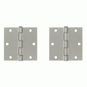 DELTANA 3 1/2 Inch x 3 1/2 Inch Steel Hinge (Brushed Nickel Finish)