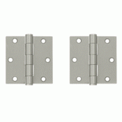 DELTANA 3 1/2 Inch x 3 1/2 Inch Heavy Duty Steel Hinge (Brushed Nickel Finish)