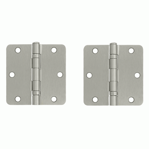 DELTANA 3 1/2 Inch x 3 1/2 Inch Ball Bearing Steel Hinge (Brushed Nickel Finish)