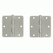 DELTANA 3 1/2 Inch x 3 1/2 Inch Ball Bearing Steel Hinge (Brushed Nickel Finish)