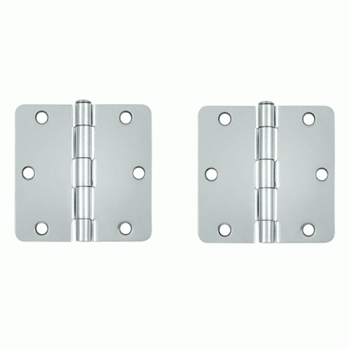 DELTANA 3 1/2 Inch x 3 1/2 Inch Steel Hinge (Chrome Finish)