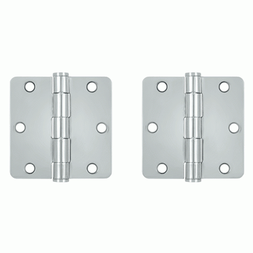 DELTANA 3 1/2 Inch x 3 1/2 Inch Heavy Duty Steel Hinge (Chrome Finish)