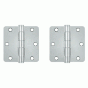 DELTANA 3 1/2 Inch x 3 1/2 Inch Heavy Duty Steel Hinge (Chrome Finish)