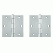 DELTANA 3 1/2 Inch x 3 1/2 Inch Steel Hinge (Chrome Finish)