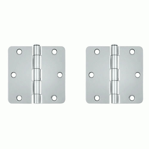 DELTANA 3 1/2 Inch x 3 1/2 Inch Steel Hinge (Chrome Finish)