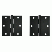 DELTANA 3 1/2 Inch x 3 1/2 Inch Steel Hinge (Paint Black Finish)