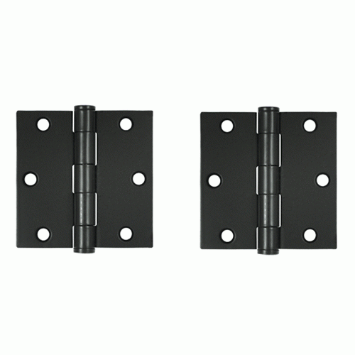 DELTANA 3 1/2 Inch x 3 1/2 Inch Heavy Duty Steel Hinge (Paint Black Finish)