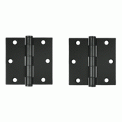 DELTANA 3 1/2 Inch x 3 1/2 Inch Heavy Duty Steel Hinge (Paint Black Finish)