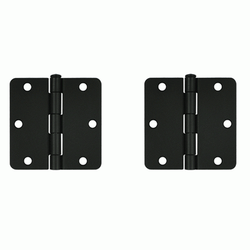 DELTANA 3 1/2 Inch x 3 1/2 Inch Steel Hinge (Paint Black Finish)