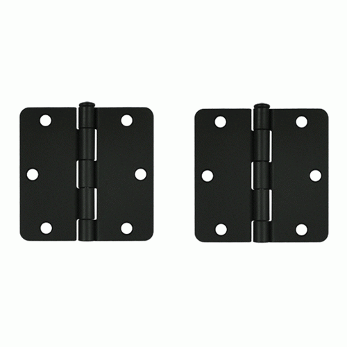 DELTANA 3 1/2 Inch x 3 1/2 Inch Steel Hinge (Paint Black Finish)