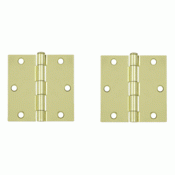 DELTANA 3 1/2 Inch x 3 1/2 Inch Steel Hinge (Polished Brass Finish)