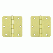 DELTANA 3 1/2 Inch x 3 1/2 Inch Steel Hinge (Polished Brass Finish)