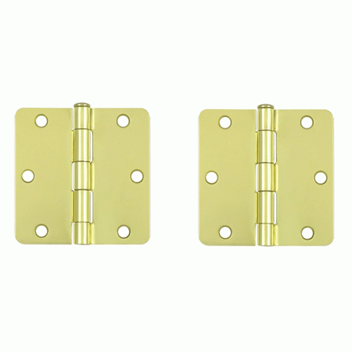 DELTANA 3 1/2 Inch x 3 1/2 Inch Steel Hinge (Polished Brass Finish)