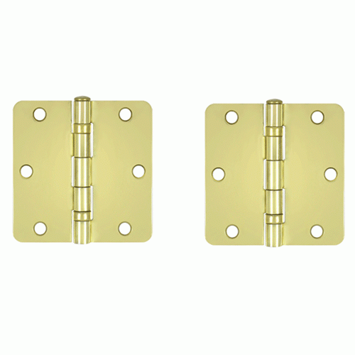 DELTANA 3 1/2 Inch x 3 1/2 Inch Ball Bearing Steel Hinge Polished Brass Finish