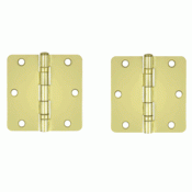 DELTANA 3 1/2 Inch x 3 1/2 Inch Ball Bearing Steel Hinge Polished Brass Finish