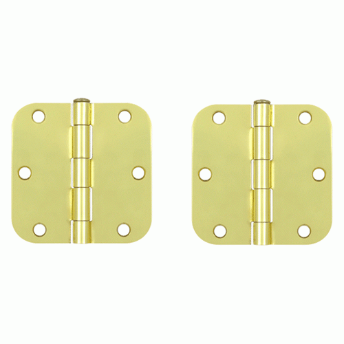 DELTANA 3 1/2 Inch x 3 1/2 Inch Steel Hinge (Polished Brass Finish)