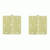 DELTANA 3 1/2 Inch x 3 1/2 Inch Steel Hinge (Polished/Brushed Brass Finish)