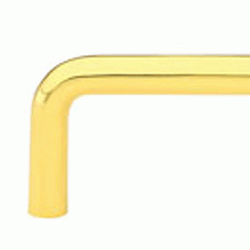 EMTEK 3 1/4 Inch (3 Inch c-c) Solid Brass Wire Pull (Polished Brass Finish)