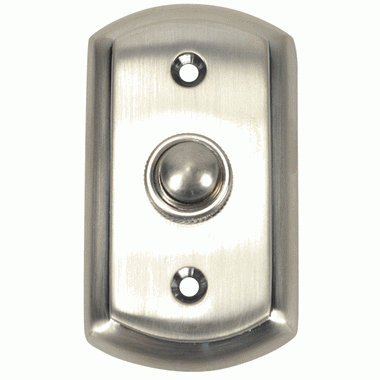 COPPER MOUNTAIN HARDWARE 3 1/8 Inch Solid Brass Traditional Doorbell Button (Brushed Nickel)