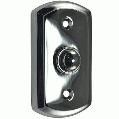 COPPER MOUNTAIN HARDWARE 3 1/8 Inch Solid Brass Traditional Doorbell Button (Polished Chrome Finish)