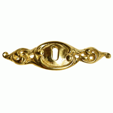 COPPER MOUNTAIN HARDWARE 3 3/4 Inch Solid Brass Victorian Escutcheon (Polished Brass Finish)