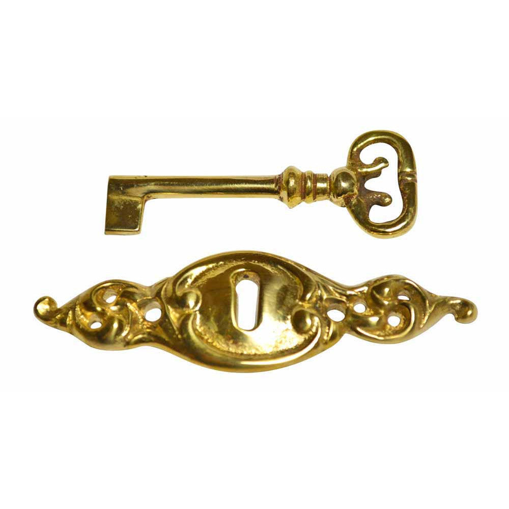 COPPER MOUNTAIN HARDWARE 3 3/4 Inch Solid Brass Victorian Escutcheon (Polished Brass Finish)