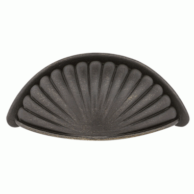 EMTEK 3 3/8 Inch (3 Inch c-c) Tuscany Bronze Fluted Bin Pull (Medium Bronze Finish)