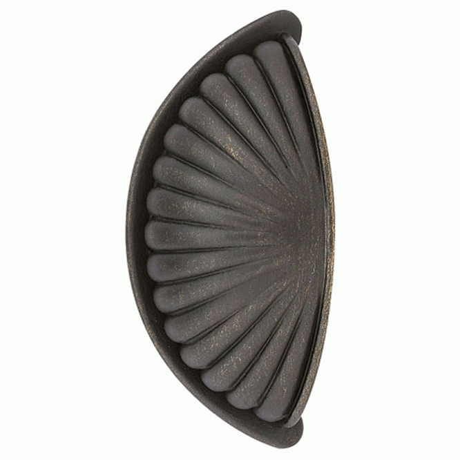 EMTEK 3 3/8 Inch (3 Inch c-c) Tuscany Bronze Fluted Bin Pull (Medium Bronze Finish)