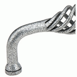 EMTEK 3 3/8 Inch (3 Inch c-c) Wrought Steel Lafayette Fixed Pull (Satin Steel Finish)