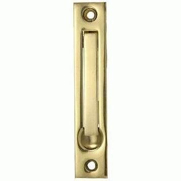 DELTANA 3 3/8 Inch Tall Solid Brass Edge Pull (Polished Brass Finish)