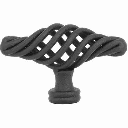 EMTEK 3 3/8 Inch Wrought Steel Bastogne Knob (Flat Black Finish)