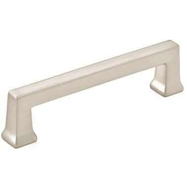 EMTEK 3 7/8 Inch (3 1/2 Inch c-c) Solid Brass Alexander Pull (Brushed Nickel Finish)