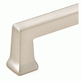 EMTEK 3 7/8 Inch (3 1/2 Inch c-c) Solid Brass Alexander Pull (Brushed Nickel Finish)