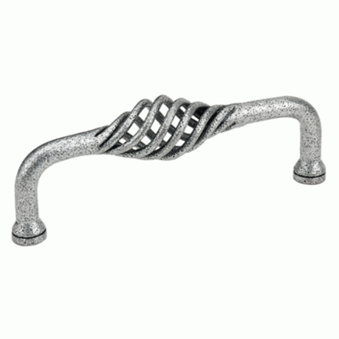 EMTEK 3 7/8 Inch (3 1/2 Inch c-c) Wrought Steel Lafayette Fixed Pull (Satin Steel Finish)