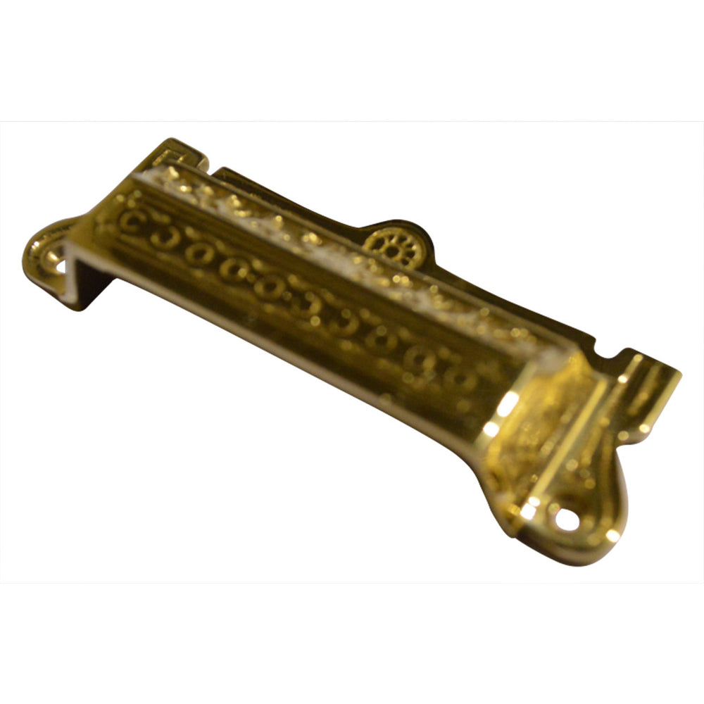 COPPER MOUNTAIN HARDWARE 3 7/8 Inch Overall (3 3/8 Inch c-c) Eastlake Bin Pull (Polished Brass Finish)