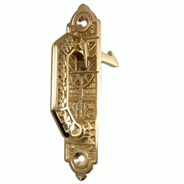 COPPER MOUNTAIN HARDWARE 3 7/8 Solid Brass East Lake Pattern Cabinet Latch (Polished Brass Finish)