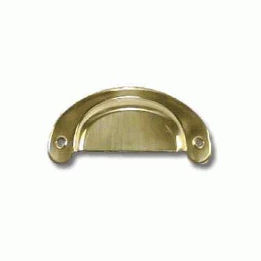 COPPER MOUNTAIN HARDWARE 3 Inch Overall (3 Inch c-c) Hoosier Style Cup Pull (Polished Brass Finish)