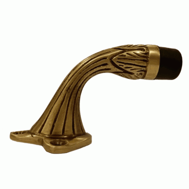 COPPER MOUNTAIN HARDWARE 3 Inch Solid Brass Ornate Floor Mounted Bumper Door Stop Antique Brass Finish