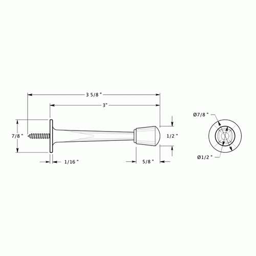 3 Inch Solid Zinc Alloy Baseboard Door Bumper (Oil Rubbed Bronze Finish) DELTANA