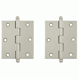 DELTANA 3 Inch x 2 1/2 Inch Solid Brass Cabinet Hinges (Polished Nickel Finish)