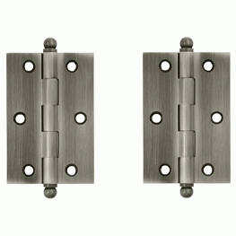 DELTANA 3 Inch x 2 Inch Solid Brass Cabinet Hinges (Antique Nickel Finish)