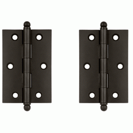 DELTANA 3 Inch x 2 Inch Solid Brass Cabinet Hinges (Oil Rubbed Bronze Finish)