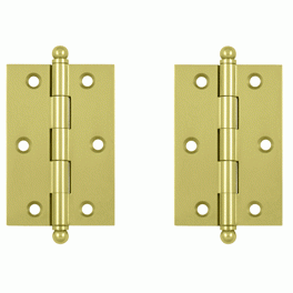 3 Inch x 2 Inch Solid Brass Cabinet Hinges (Polished Brass Finish) DELTANA